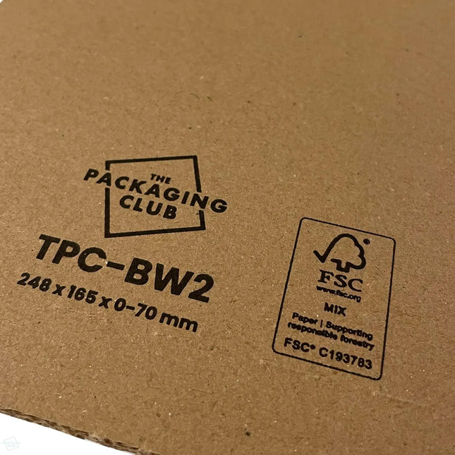 TPC-BW2 Book Wraps 248 x 165 x 0-70 mm close up shot of the print design and FSC® certification logo