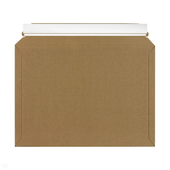 Large letter expandable corrugated envelopes featuring new white paper based opening strip. 100% recyclable - available by The Packaging Club