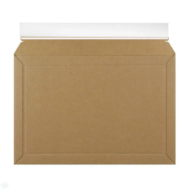 Corrugated Cardboard Capacity Envelopes 194 x 292mm featuring new white paper based opening strip. 100% recyclable - available by The Packaging Club