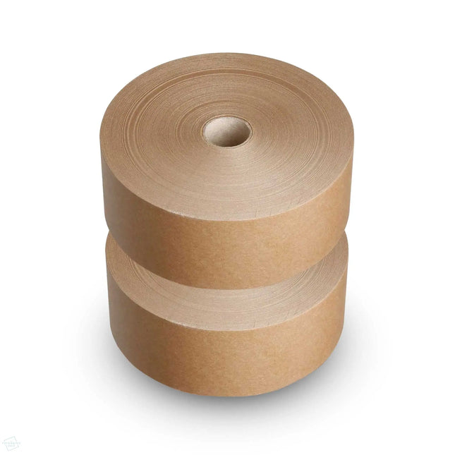 Eco Friendly 60GSM Gummed Paper Packing Tape 70mm x 200m with 76mm Core The Packaging Club