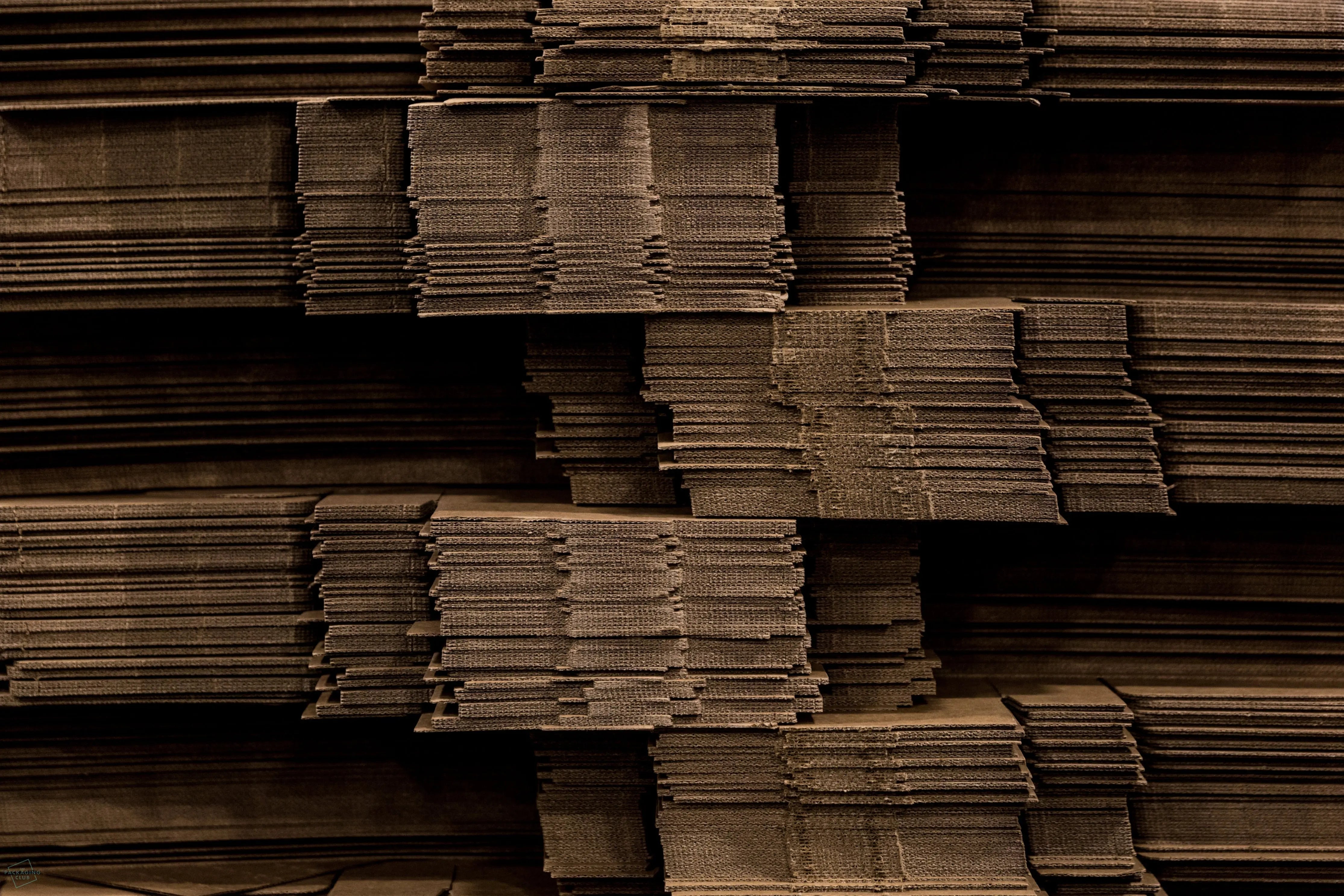 Stack of corrugated boxes on top of a pallet