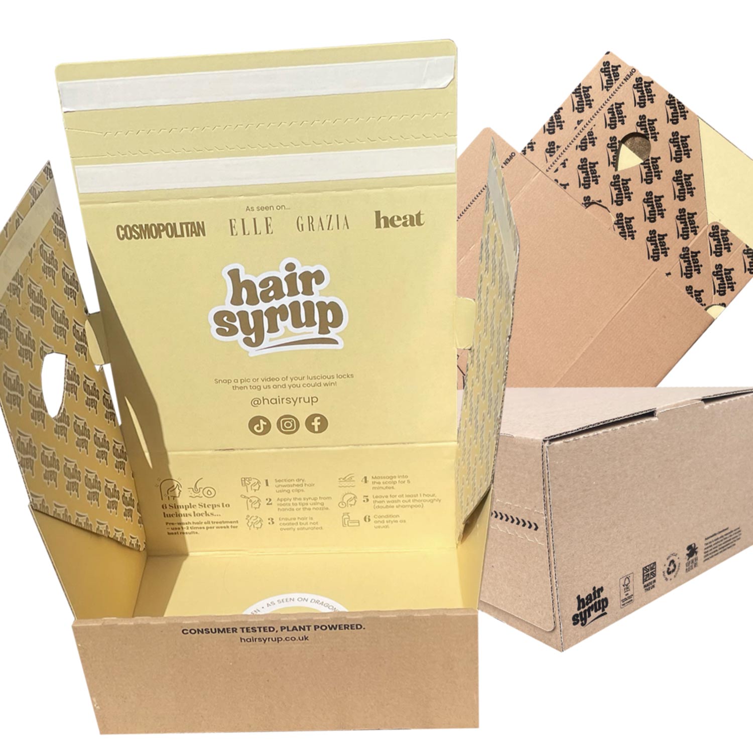How packaging can improve customer experience through unboxing such as this box made for Hairsyrup