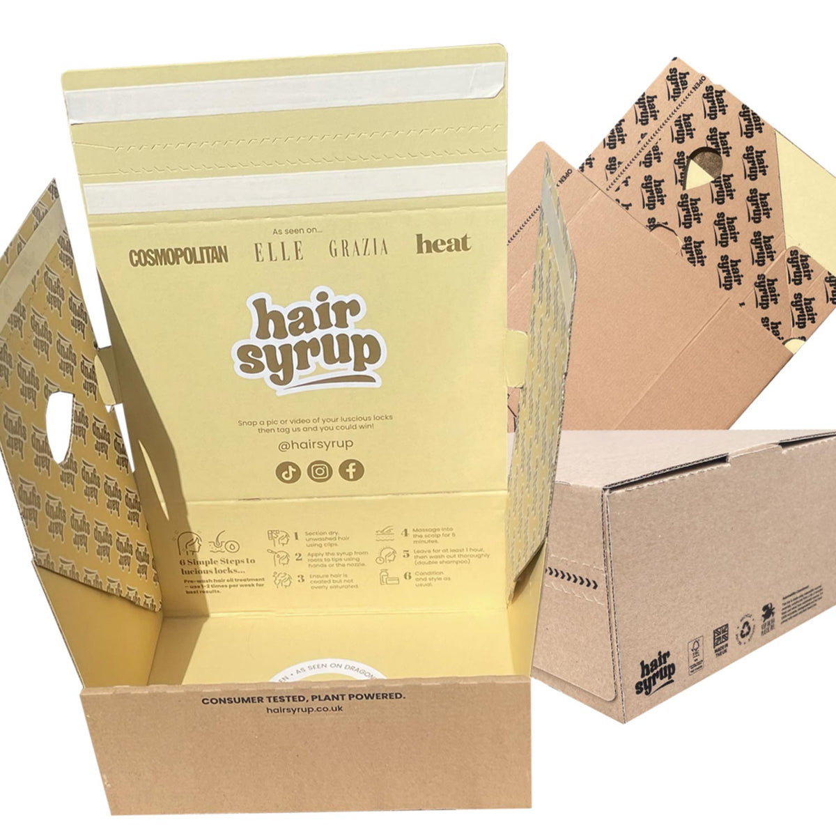 How packaging can improve customer experience through unboxing such as this box made for Hairsyrup