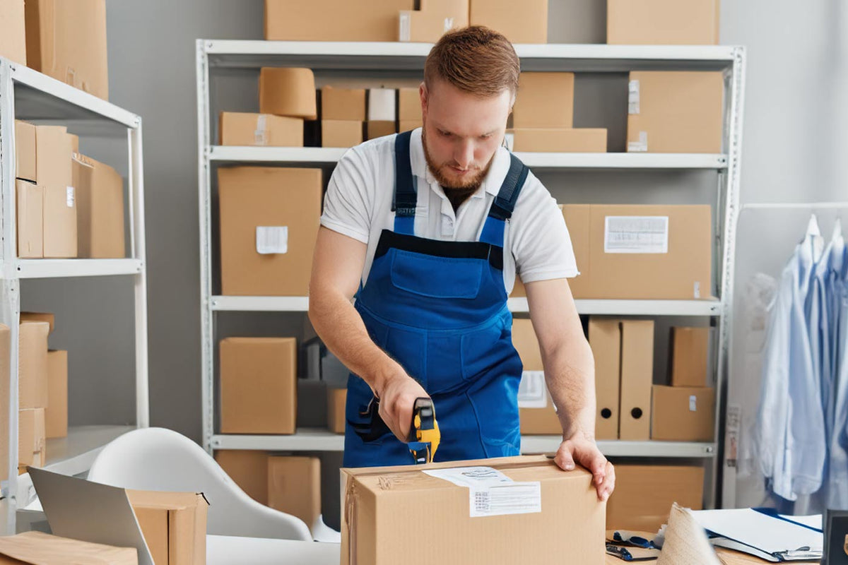 How does a packer choose the most efficient box for packing?