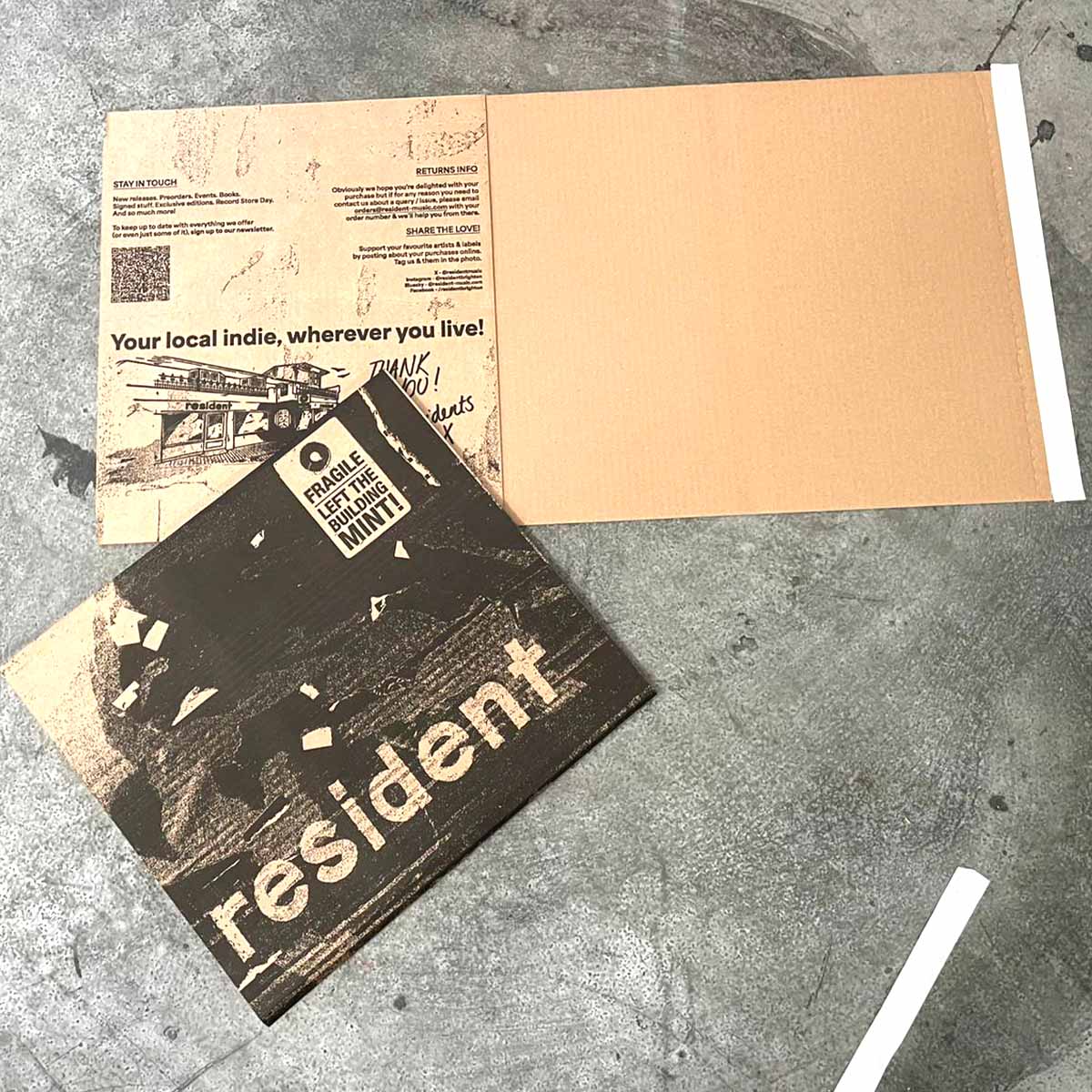 Custom printed vinyl record packaging for Resident Music