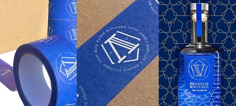 Custom Printed Tape for premium drinks brand Vrum
