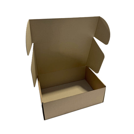 Open Medium Ecommerce Postal cardboard box on a white background