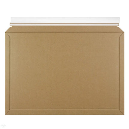 Corrugated Cardboard Capacity Envelopes 278 x 400mm featuring new white paper based opening strip. 100% recyclable - available by The Packaging Club