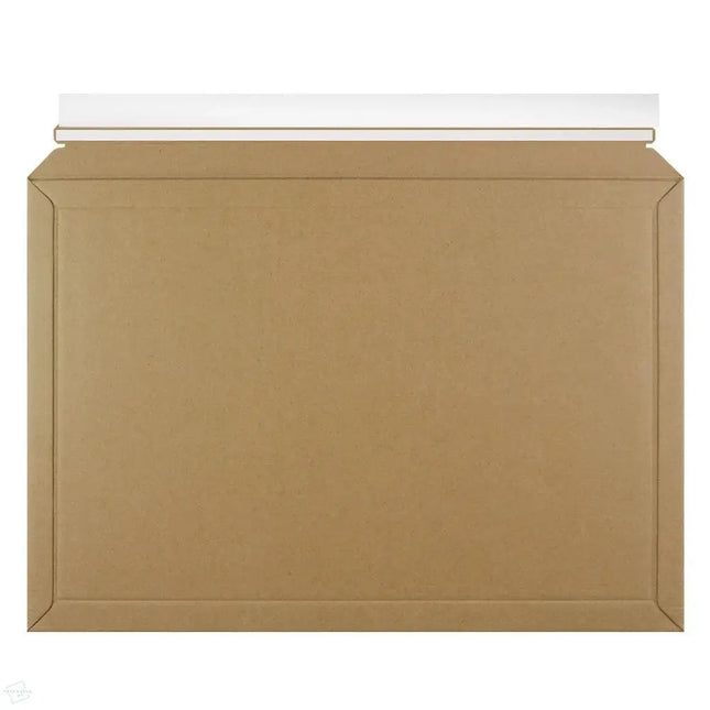 Corrugated Cardboard Capacity Envelopes 278 x 400mm featuring new white paper based opening strip. 100% recyclable - available by The Packaging Club