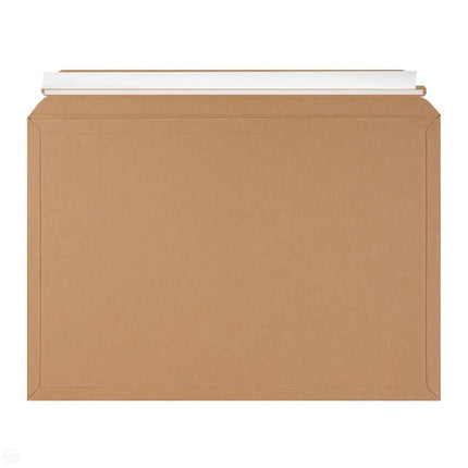 Corrugated Cardboard Capacity Envelopes 321 x 467mm  featuring new white paper based opening strip. 100% recyclable - available by The Packaging Club