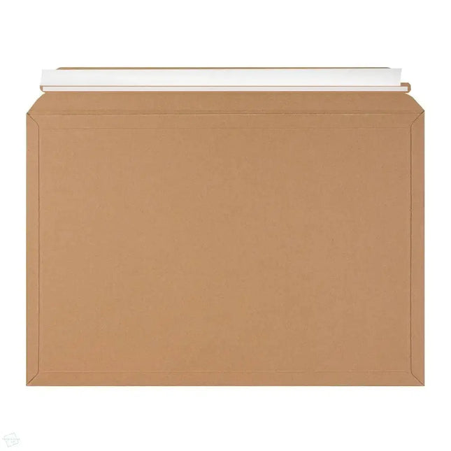 Corrugated Cardboard Capacity Envelopes 321 x 467mm  featuring new white paper based opening strip. 100% recyclable - available by The Packaging Club