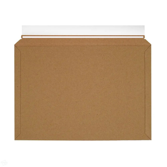 Corrugated Cardboard Capacity Envelopes 248 x 345mm featuring new white paper based opening strip. 100% recyclable - available by The Packaging Club