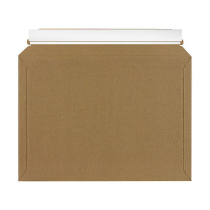 Large letter expandable corrugated envelopes featuring new white paper based opening strip. 100% recyclable - available by The Packaging Club