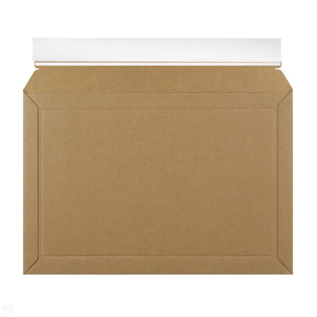 Corrugated Cardboard Capacity Envelopes 194 x 292mm featuring new white paper based opening strip. 100% recyclable - available by The Packaging Club