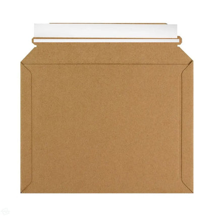 Corrugated Cardboard Capacity Envelopes 180 x 235mm featuring new white paper based opening strip. 100% recyclable - available by The Packaging Club