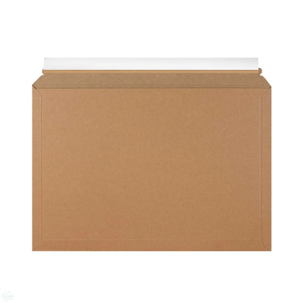 Solid cardboard envelopes (not corrugated) sized 278 x 400mm, featuring peel and seal and plastic free opening strip