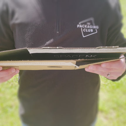 Satisfying video of our ecommerce boxes popping open in under 2 seconds - a example of fast ecommerce packaging for high speed dispatch.