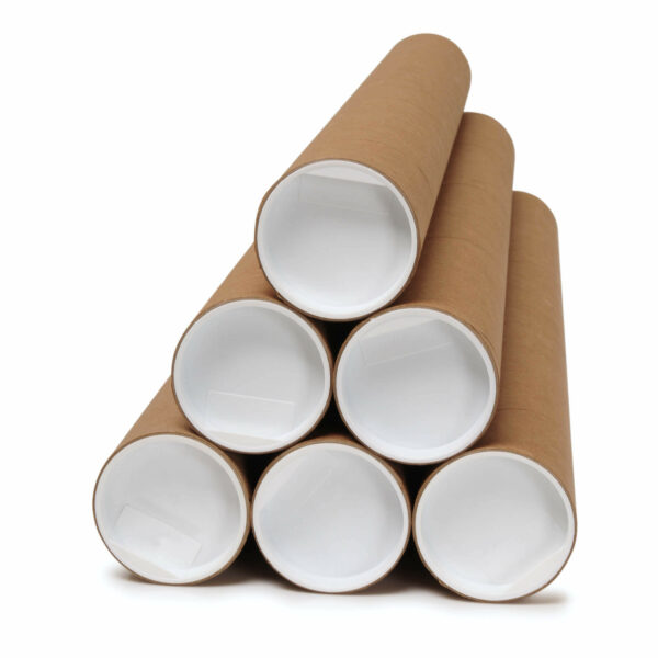 Cardboard Tubes with White End Caps