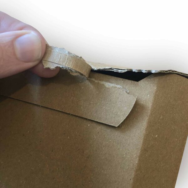 Heavy duty corrugated envelope with paper based tear strip 100% recyclable biodegradable