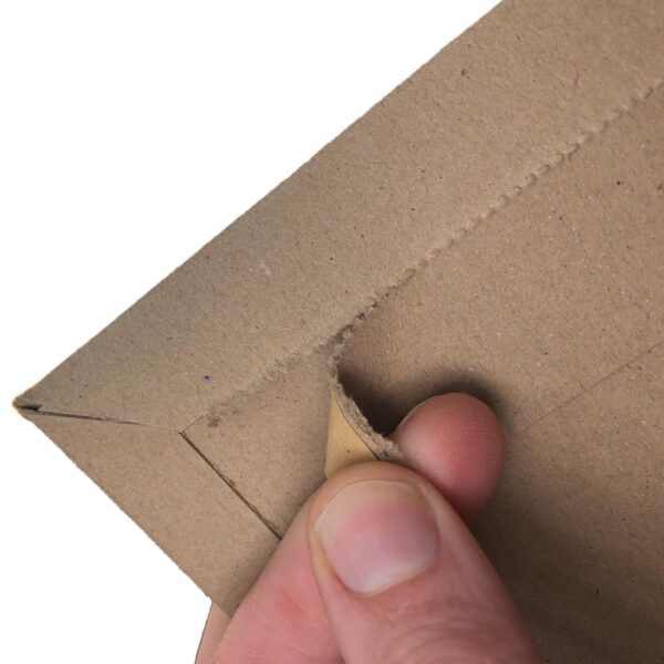 Plastic free tear strip close up detail of one of our envelopes