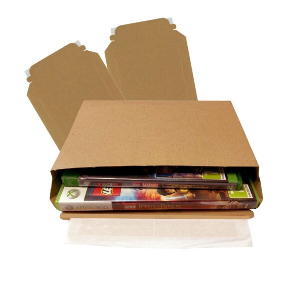 Solid Board Envelopes with plastic free opening strips - no red tear strip