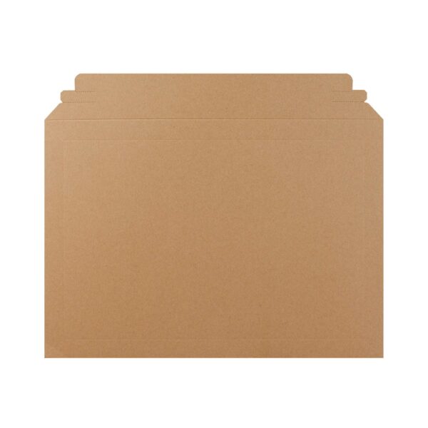 234 x 334 mm 300 and 400gsm solid board cardboard envelopes with plastic free opening and peel and seal - top view