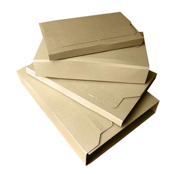 Stack of book wrap mailers, ideal for shipping product and saving money on Large Letter Royal Mail tariff